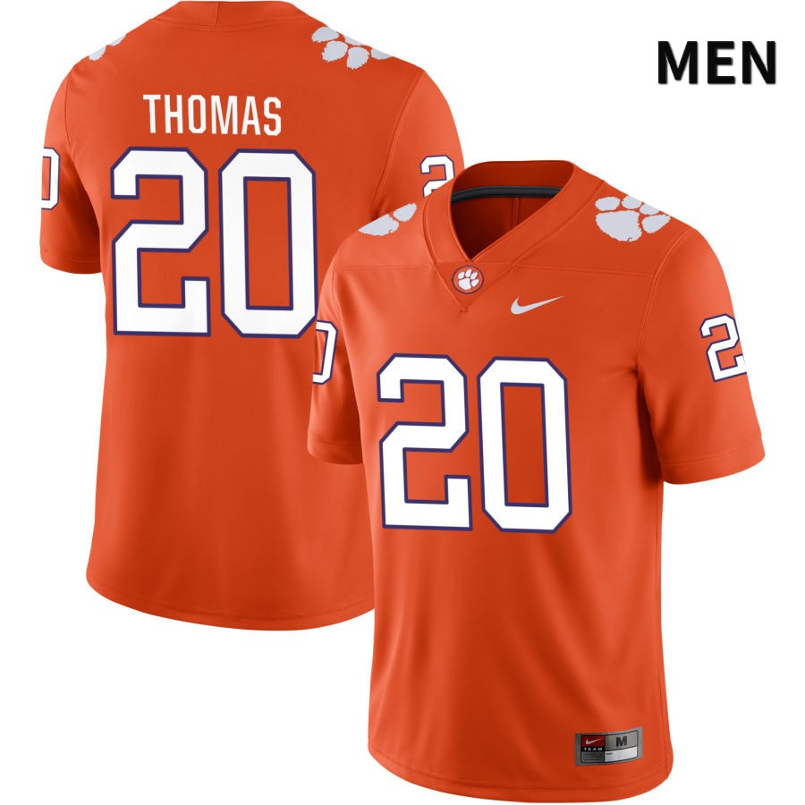 Men's Clemson Tigers Domonique Thomas #20 College Orange NIL 2022 NCAA Authentic Jersey Super Deals GJG71N3N